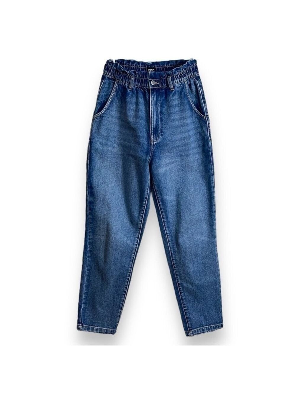 BDG Pull-On Mom Jeans Women's Size 27 Elastic Waist High Rise Retro Back Seams
